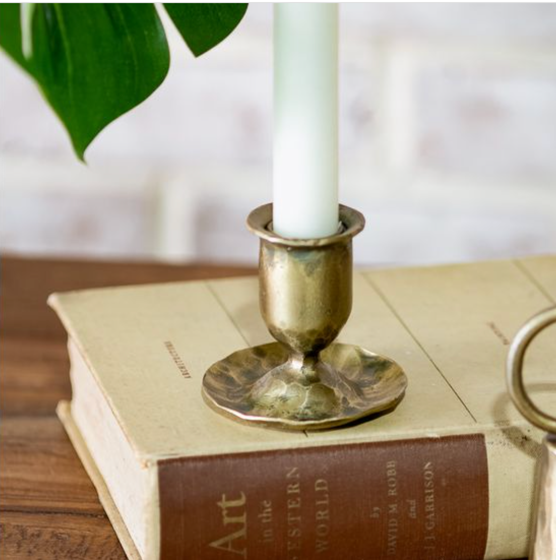 Antique Brass Taper Holder - 2.6"