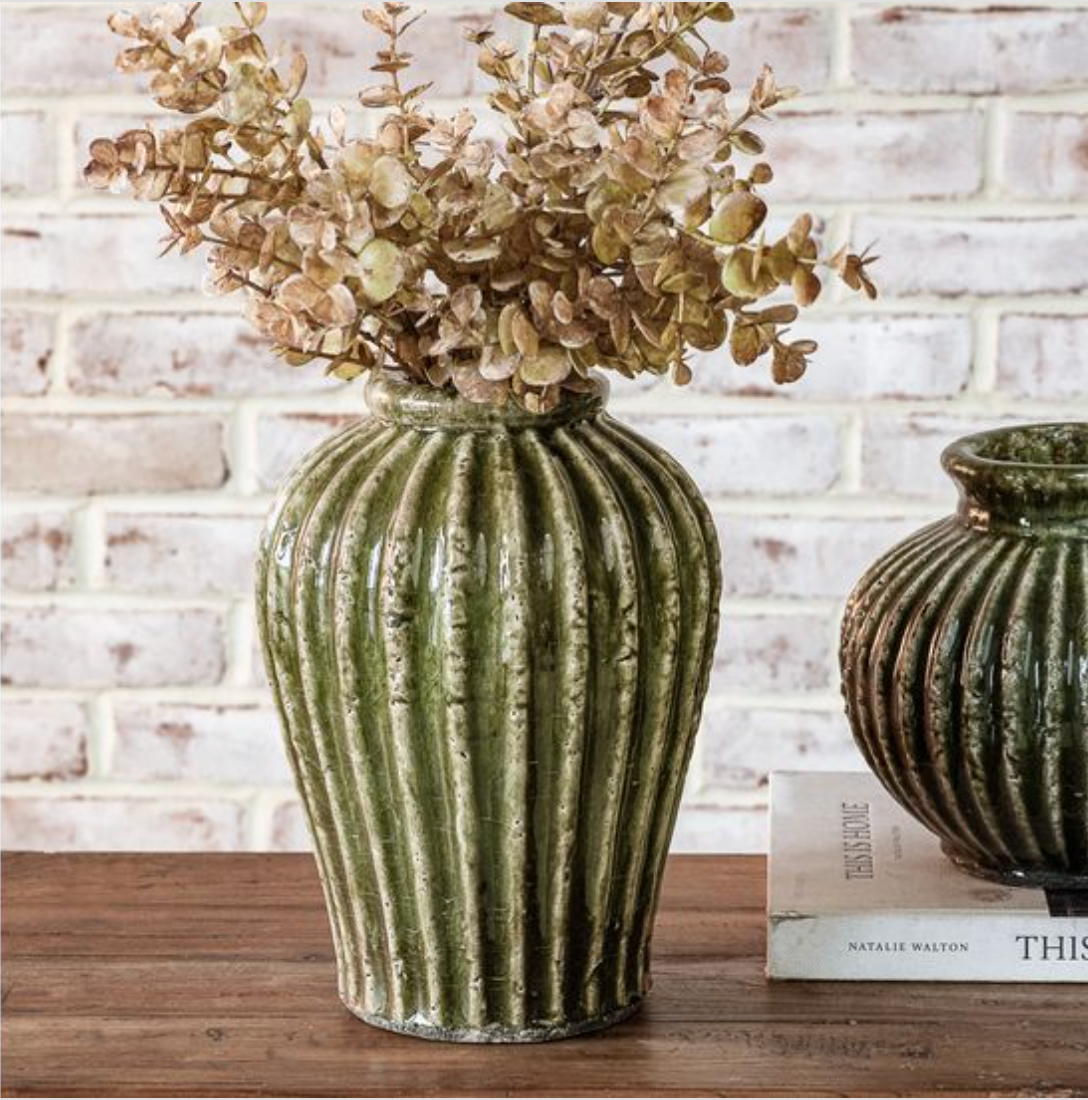 Green Terra Cotta Vase