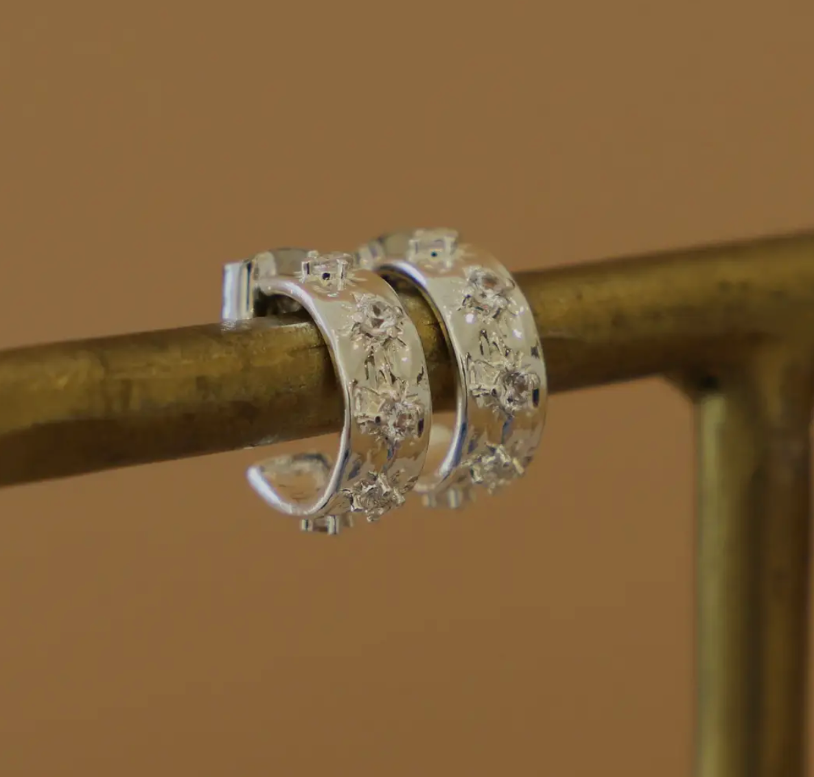 Silver Star Thick Hoops