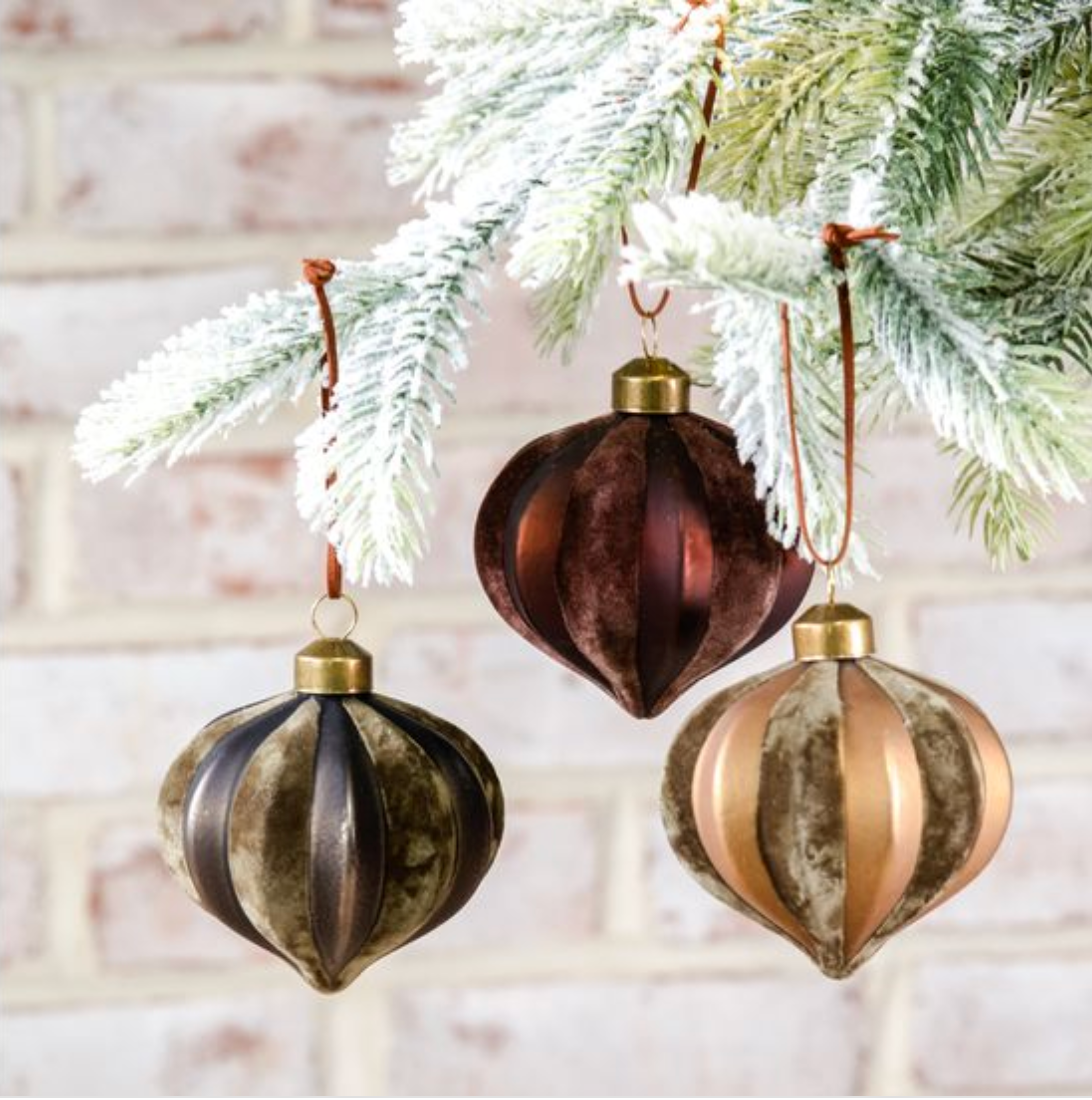 Glass and Velvet Teardrop Ornament