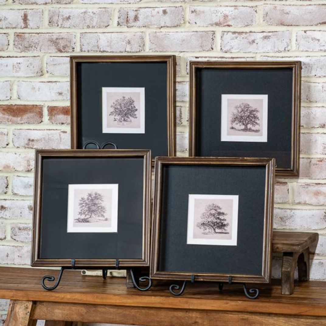 4 ASST FOLIAGE FRAMED WALL ART