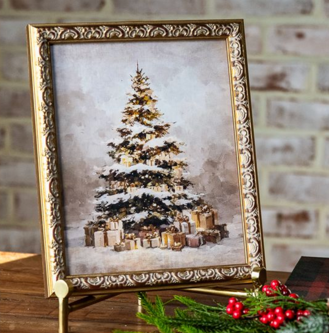 Vintage Christmas Tree Art Frame