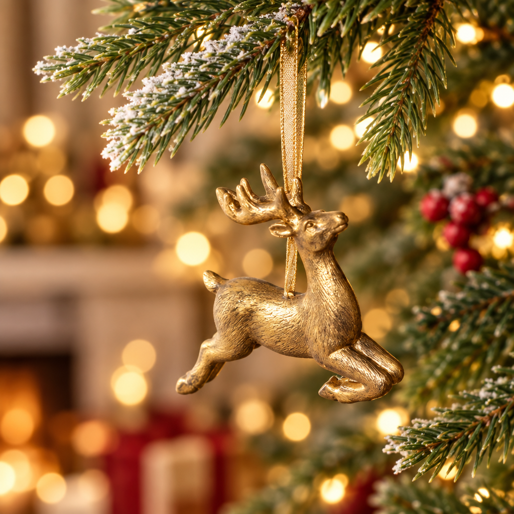 Gold Deer Ornament