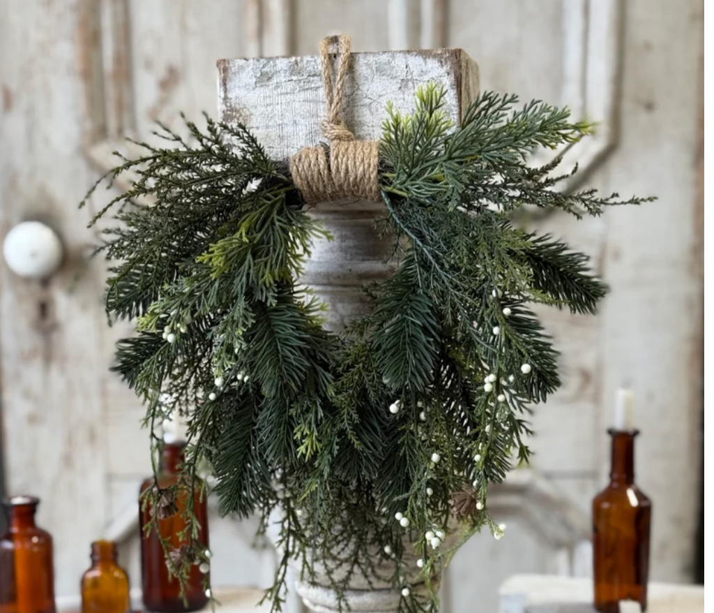 Candlewick Pine Hanging Wreath