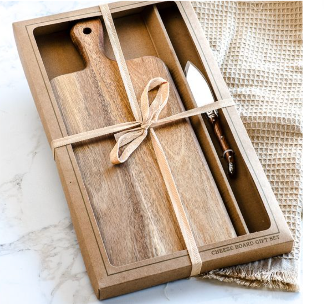 Acacia Cheese Board with Knife