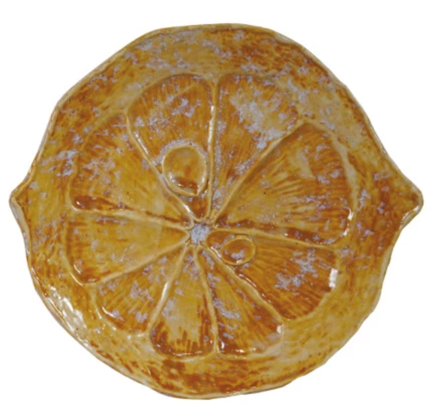 Stoneware Citrus Shaped Plate, 3 Colors