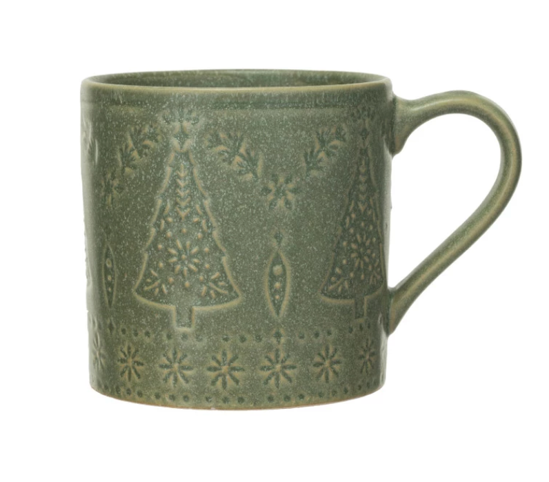 Debossed Stoneware Mug, 16oz