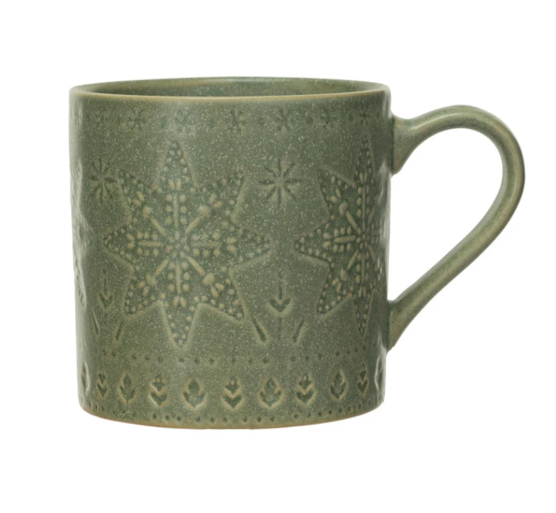 Debossed Stoneware Mug, 16oz
