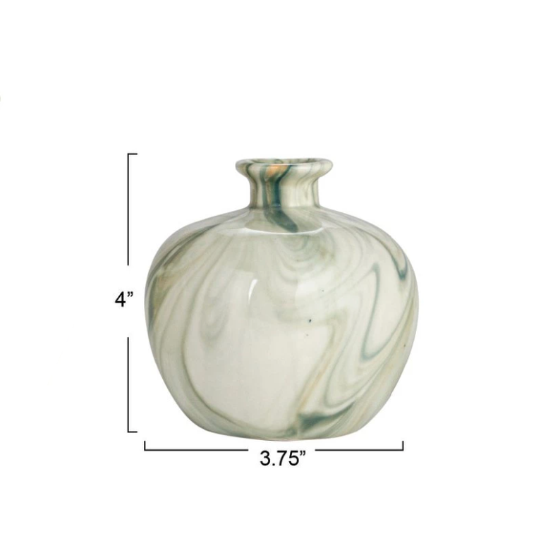 Stoneware Vases with Marbled Design