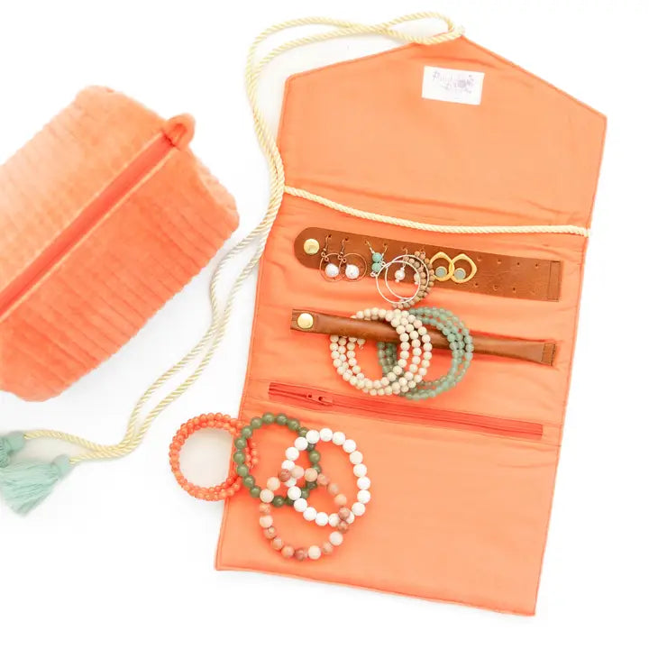 Embroidered Velvet Jewelry Organizer