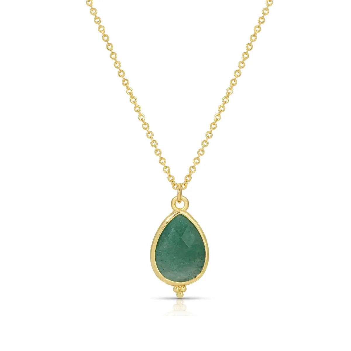 Teardrop Stone Pendant Necklace