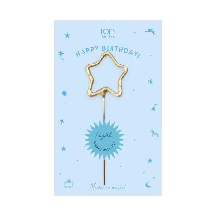 Mini 4" Gold Star Sparkler Birthday Card