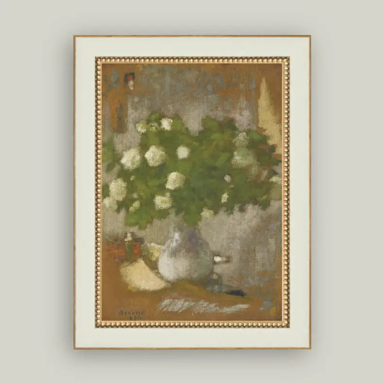 Floral Print Framed Antique Art