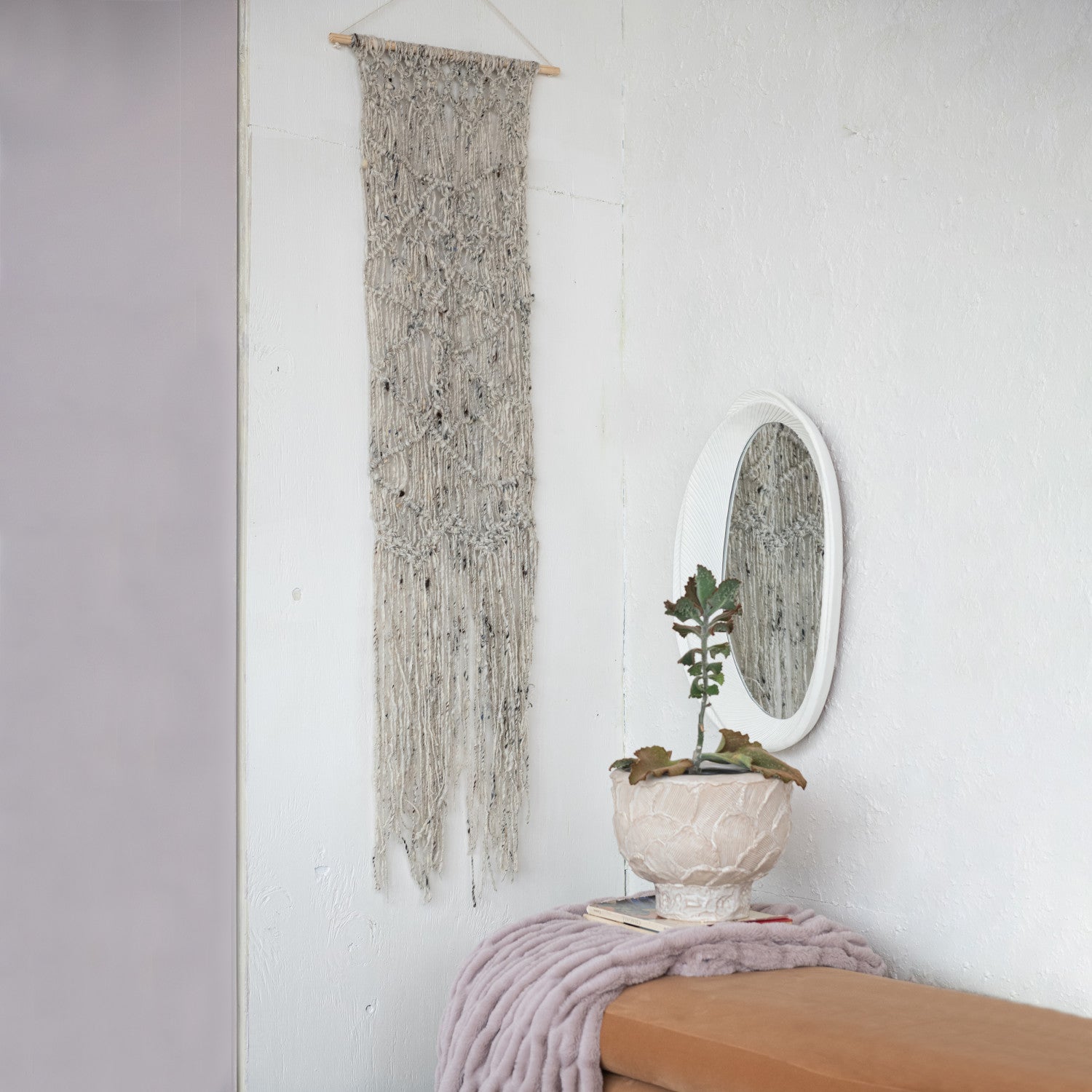 Framed Wall Mirror with Texture