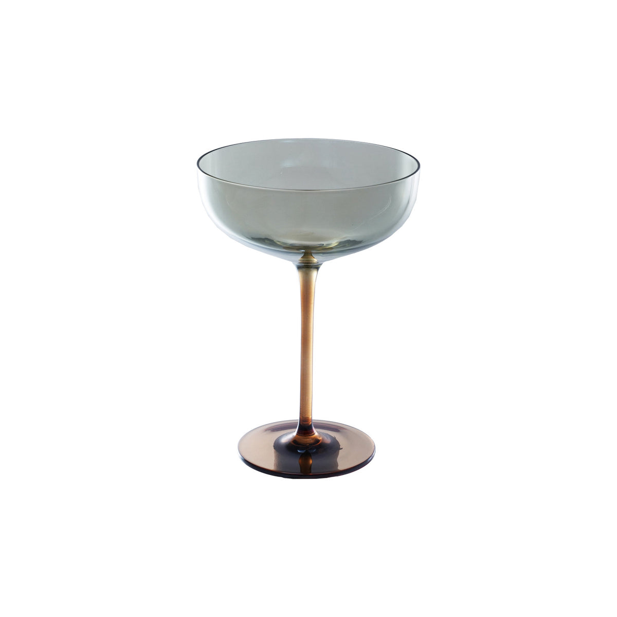 Amber Color & Green Iridescent Finish Glassware
