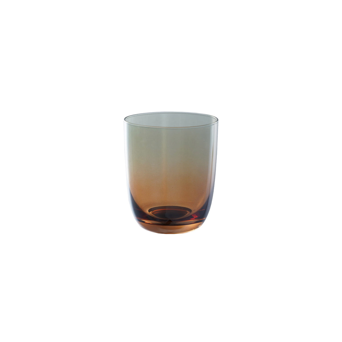 Amber Color & Green Iridescent Finish Glassware