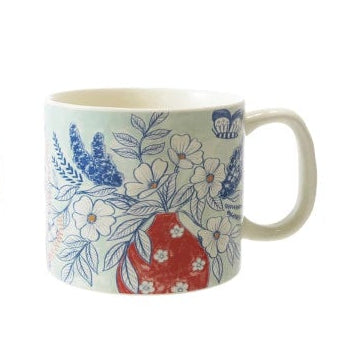 Stoneware Mug with Flowers