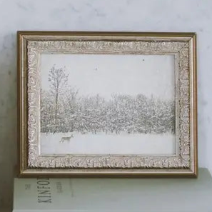 Winter Fawn Framed Antique Art