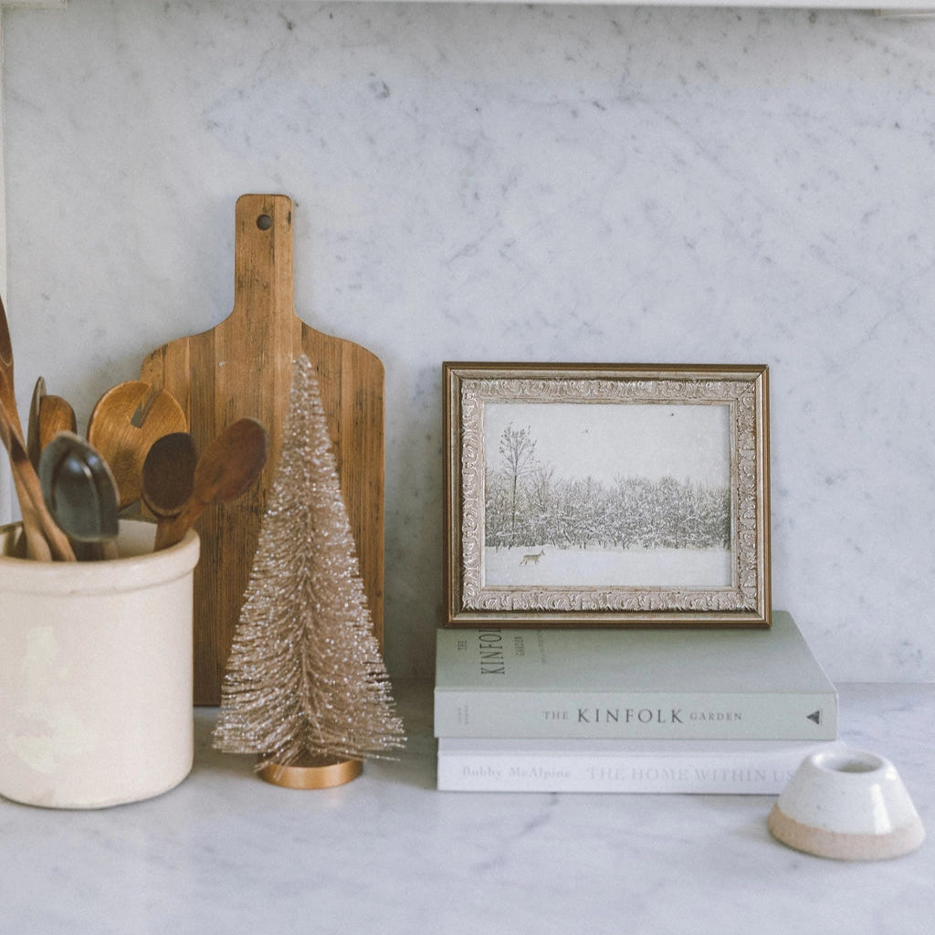 Winter Fawn Framed Antique Art