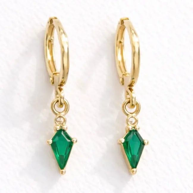 Emerald Huggie Earrings