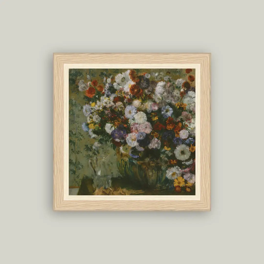 Floral Print Framed Antique Art