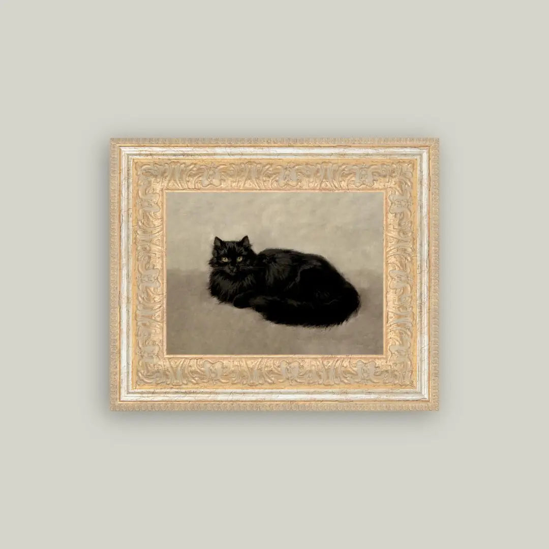 Cat Framed Antique Art