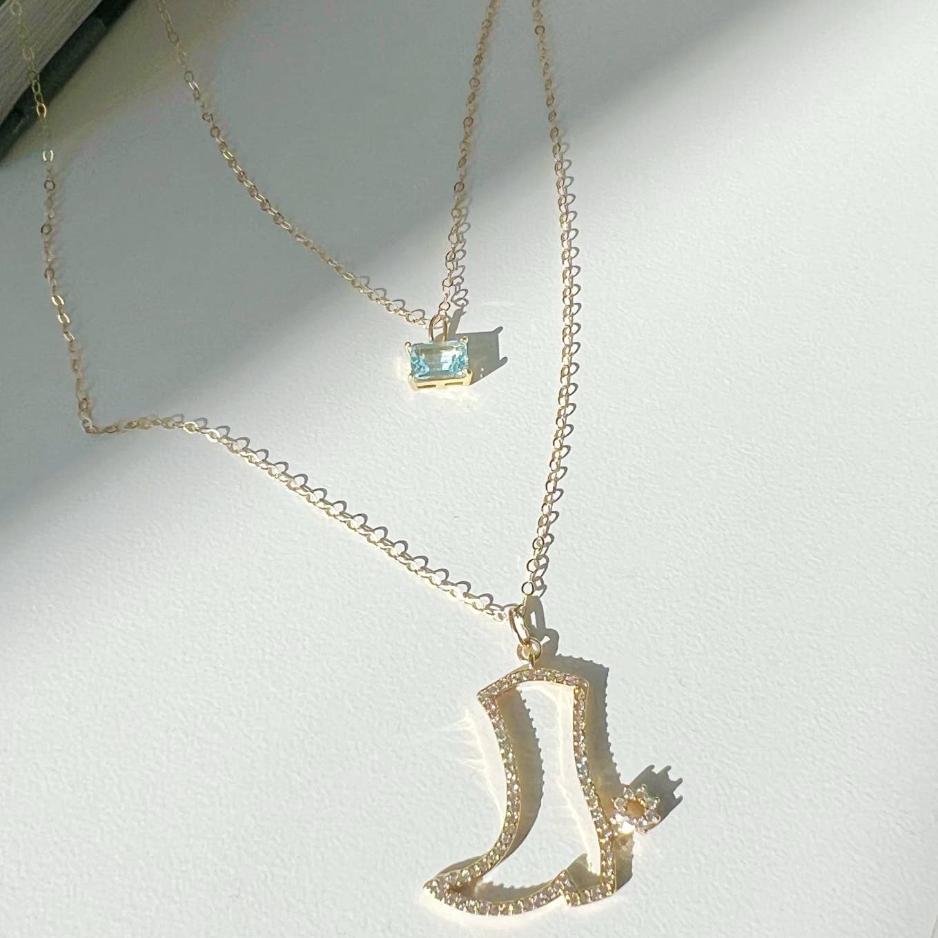 Everly Light Blue Aquamarine CZ Necklace