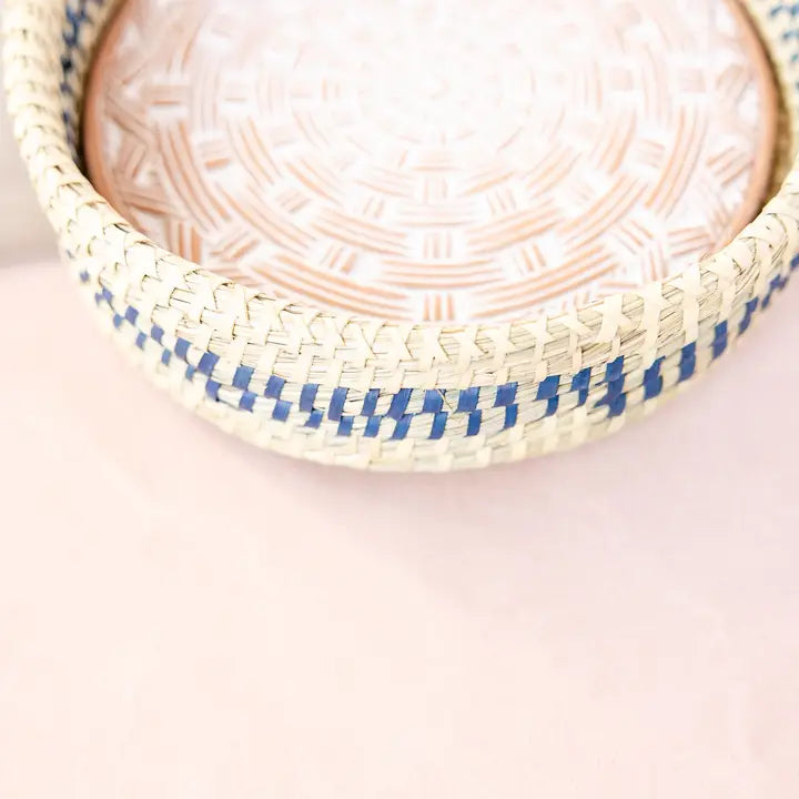 Weave Round Blue Bread Warmer