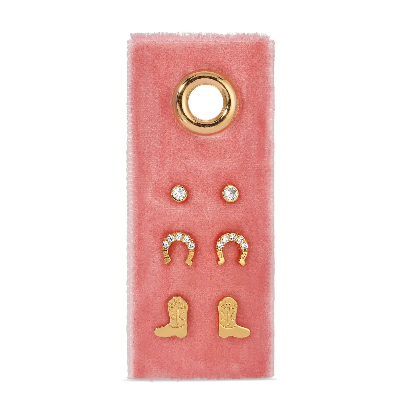 Stud Set of 3 on Velvet Tag