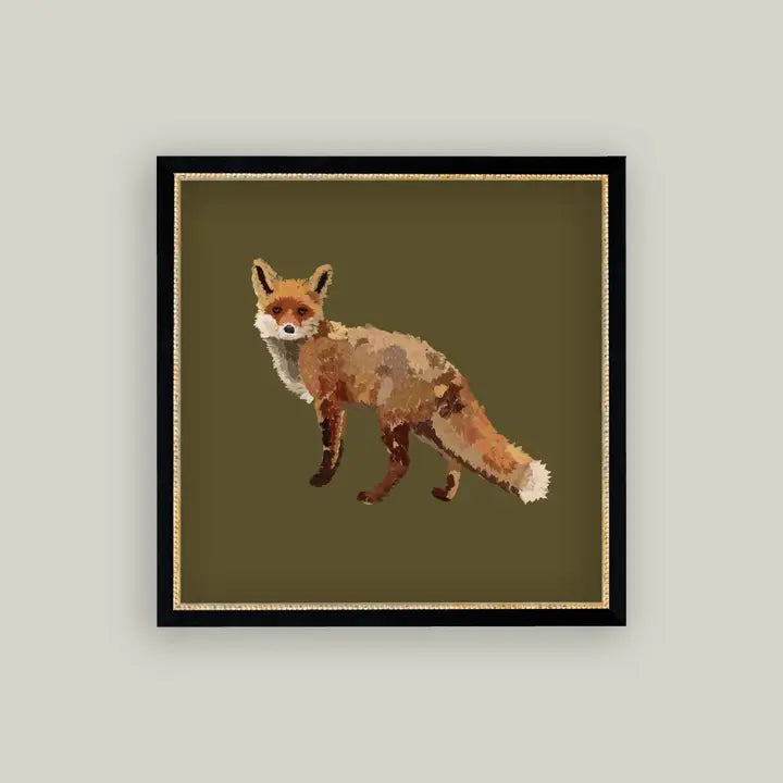 Dog Print Framed Antique Art