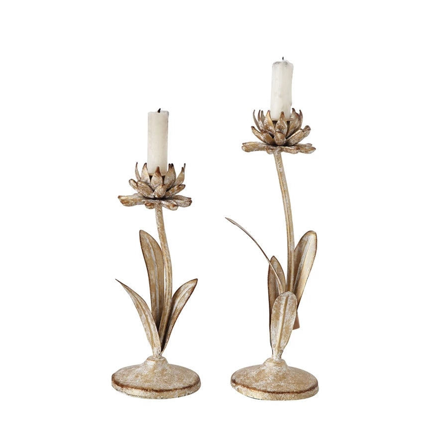 Metal Flower Taper Holder
