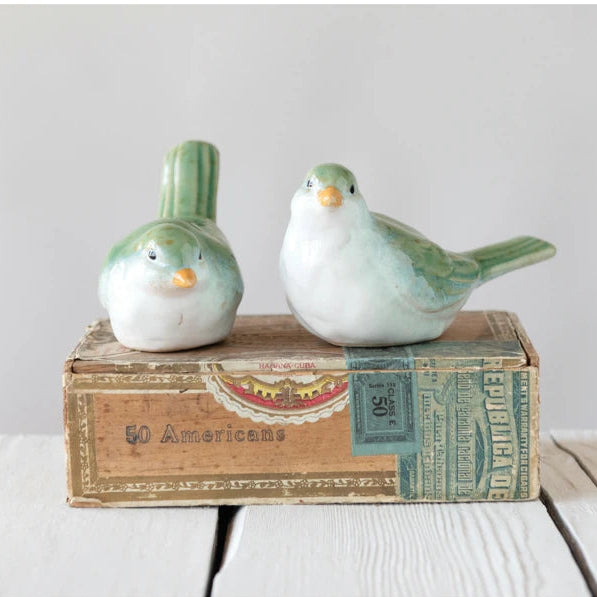 Green Stoneware Bird