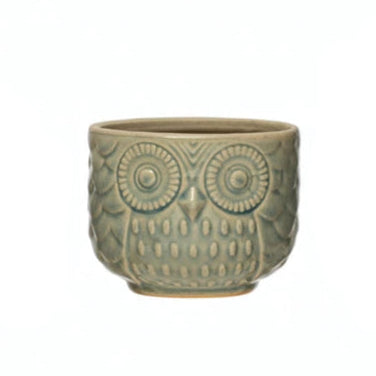 Decorative Stoneware Owl Containers