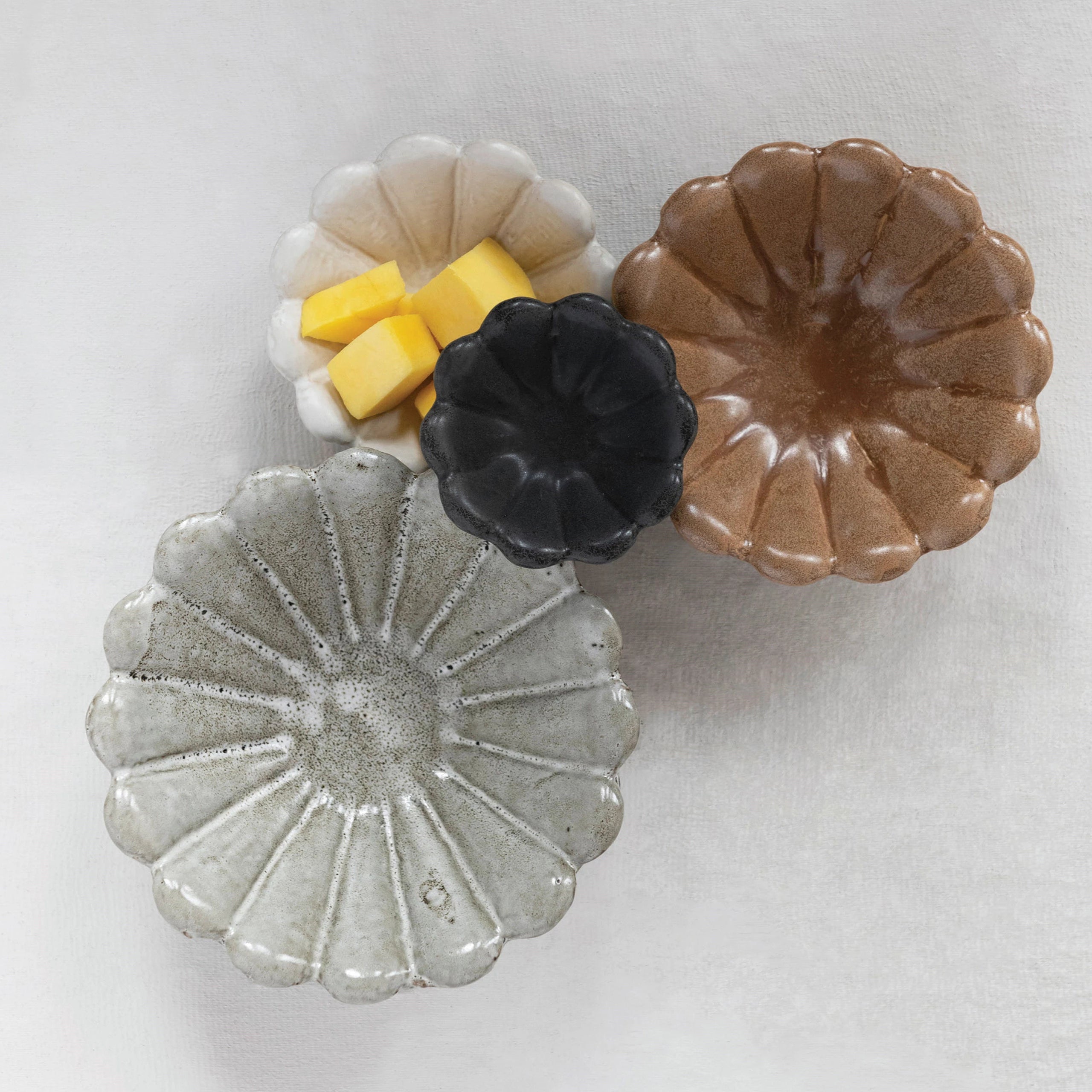 Stoneware Flower Bowls