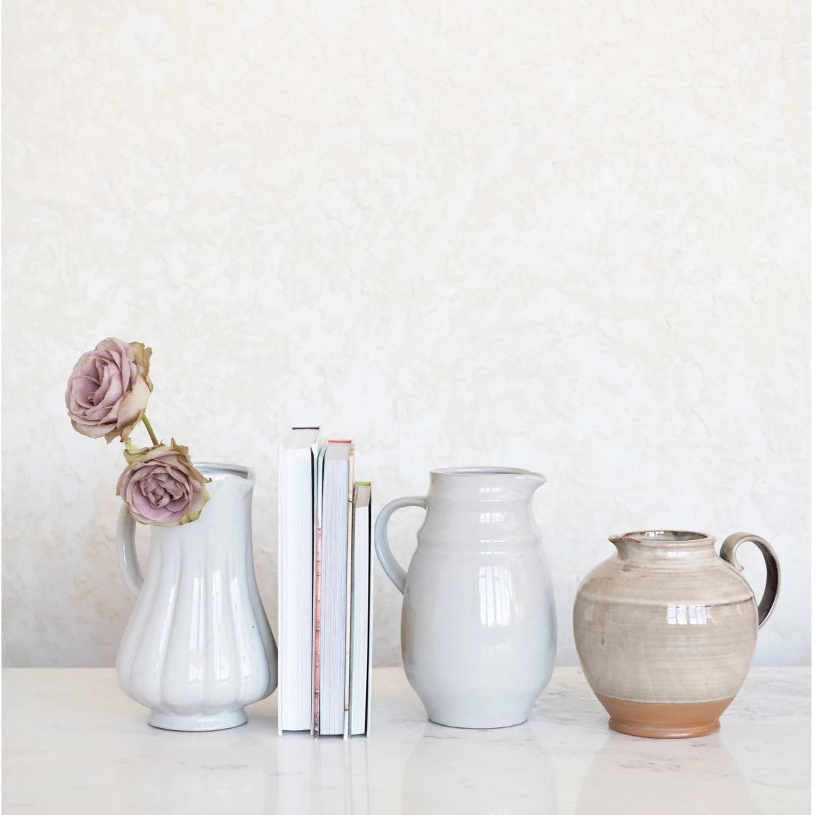 Stoneware Pitcher with Reactive Glaze