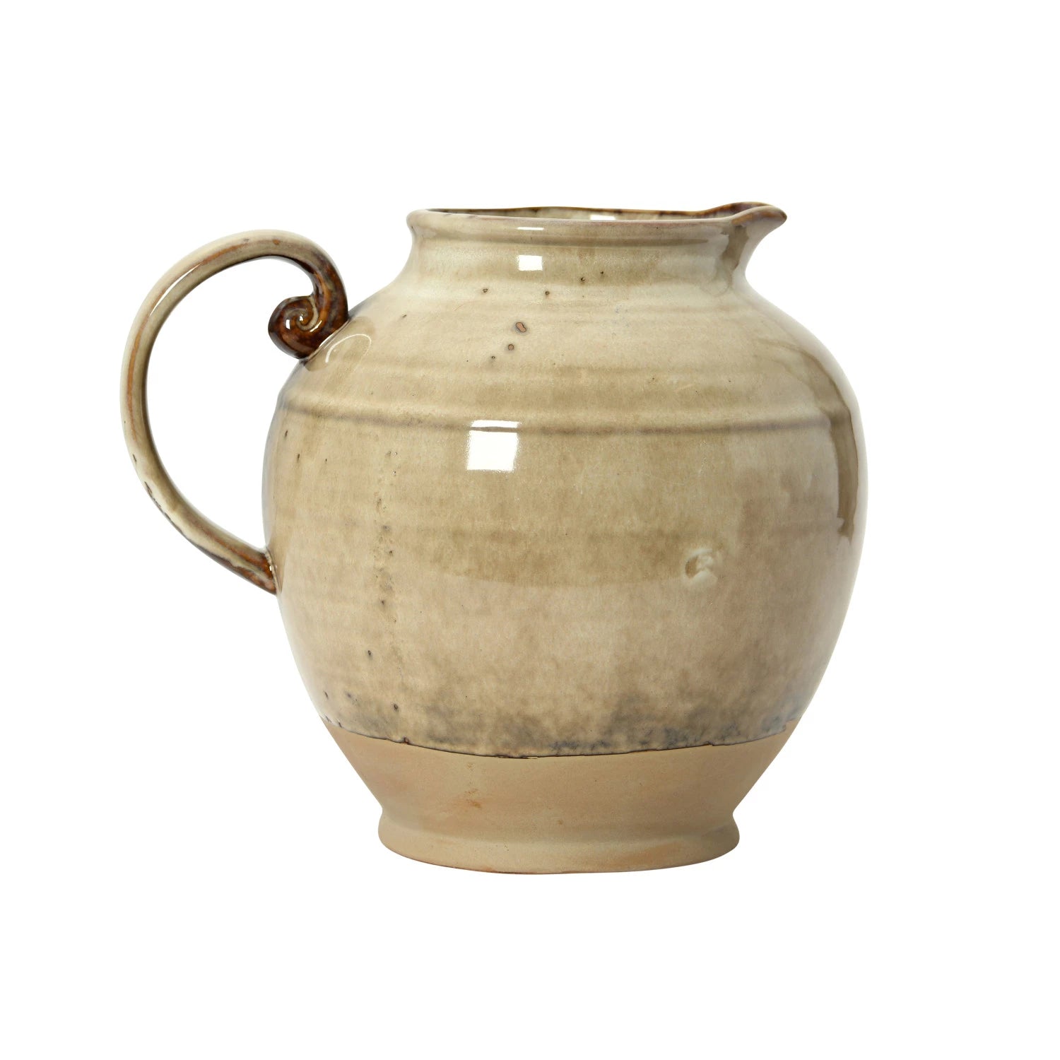 Stoneware Pitcher with Reactive Glaze