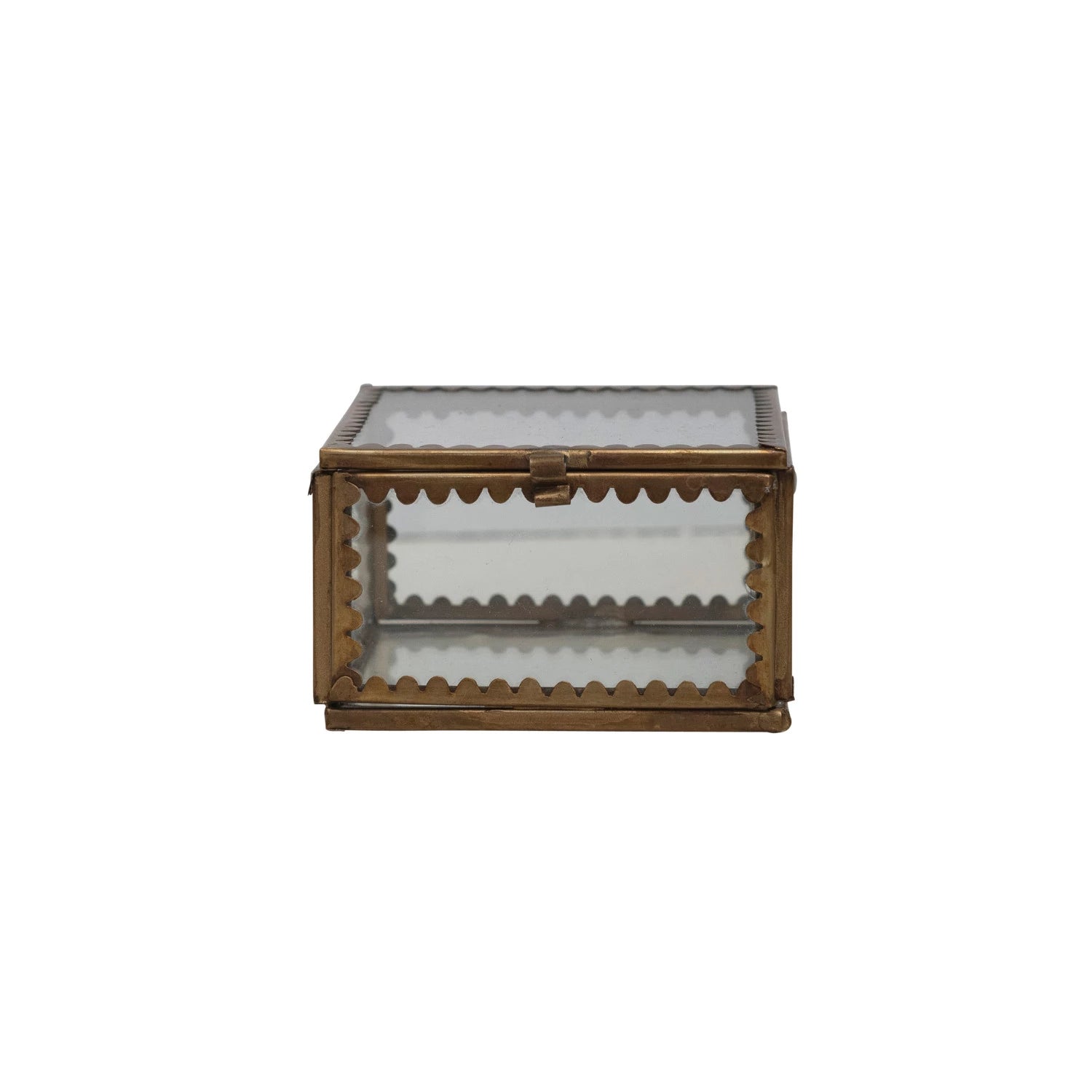 Brass & Glass Display Box with Scalloped Edges