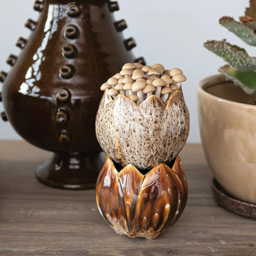 Stoneware Flower Shaped Planter