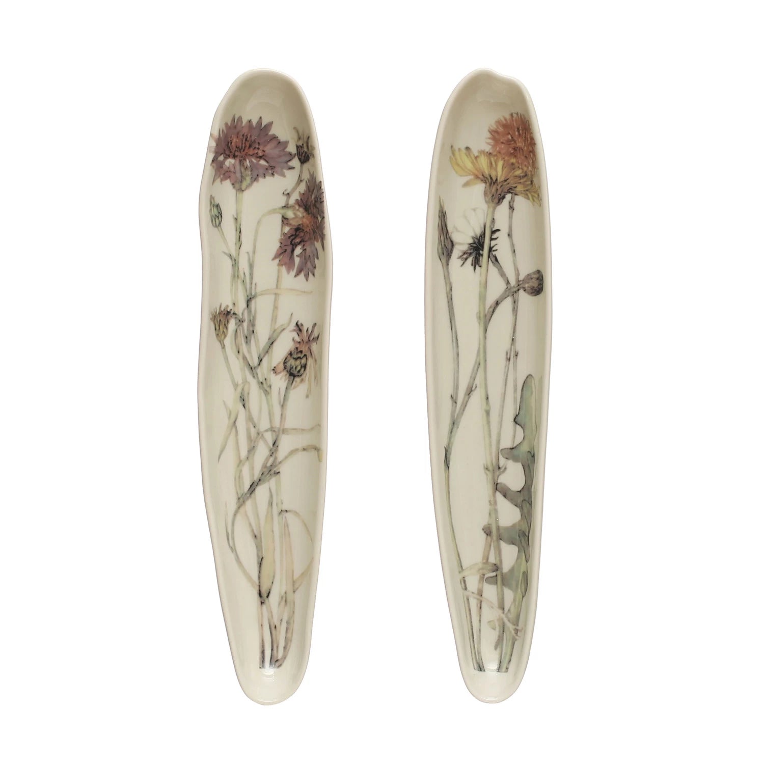 Stoneware Platter with Florals
