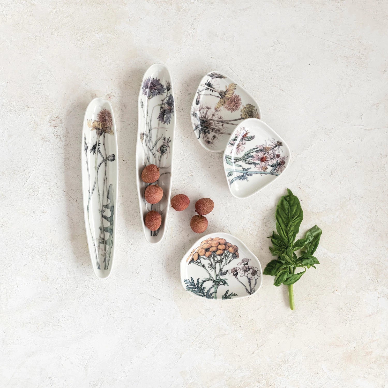 Stoneware Platter with Florals