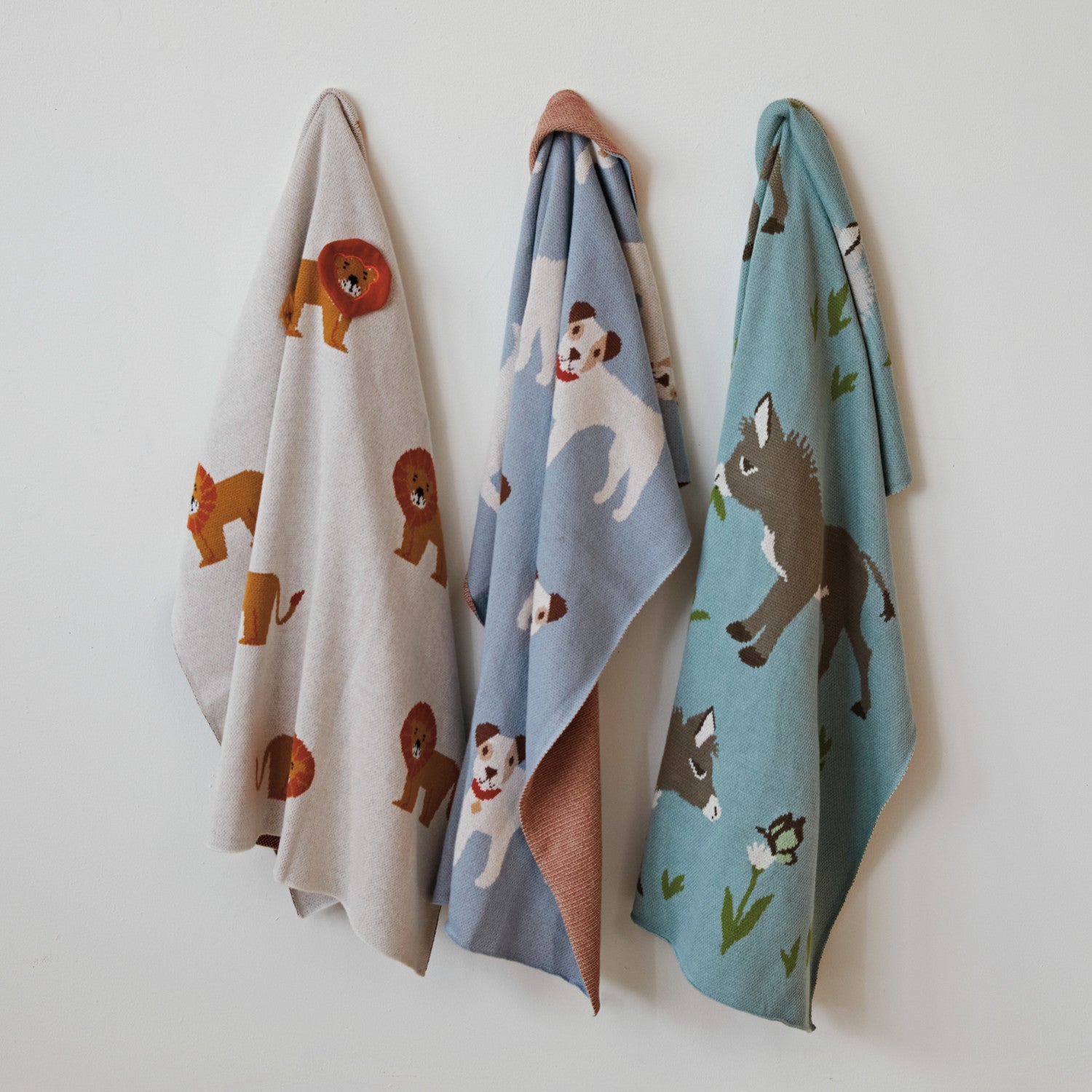 Dog Cotton Knit Baby Blanket