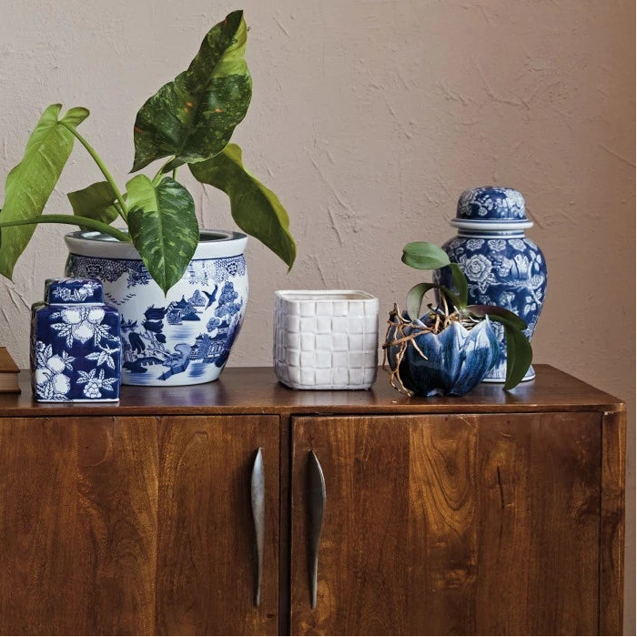 Stoneware Flower Shaped Planter