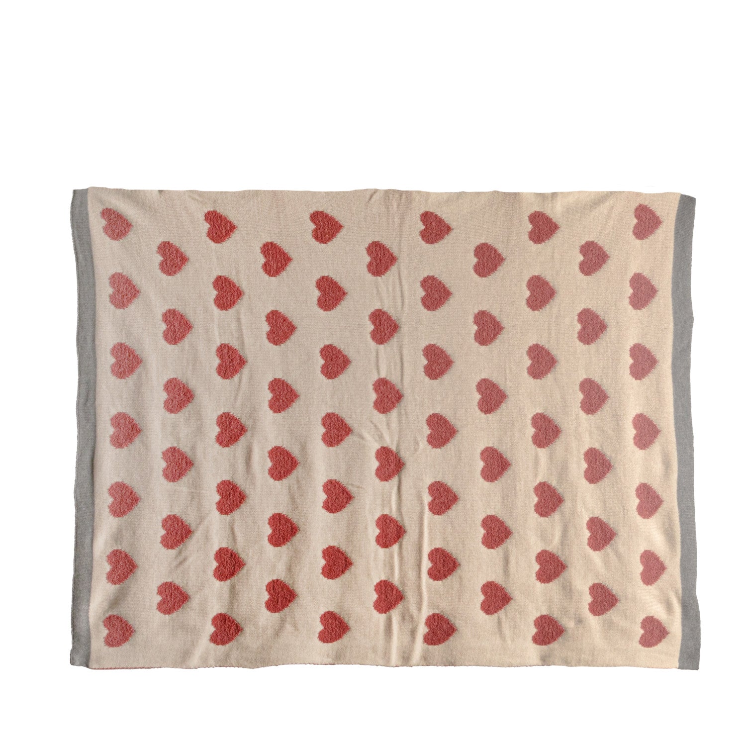 Cotton Knit Chenille Baby Blanket with Hearts