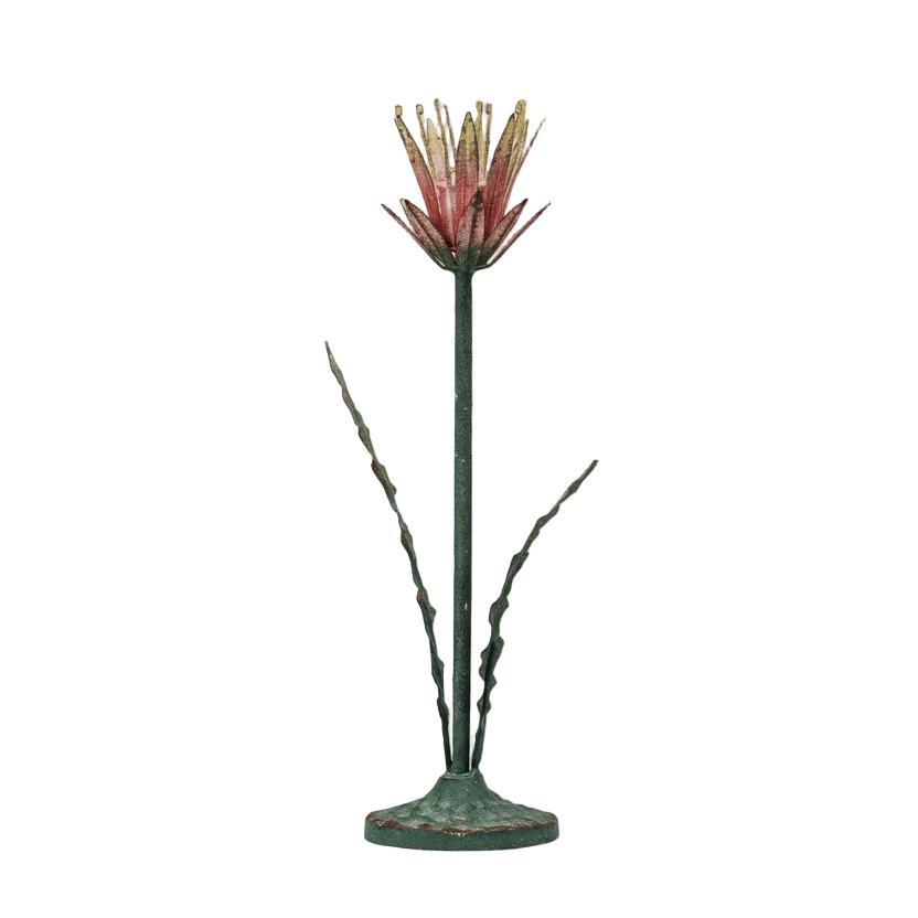 Floral Vintage Toleware Taper Holder