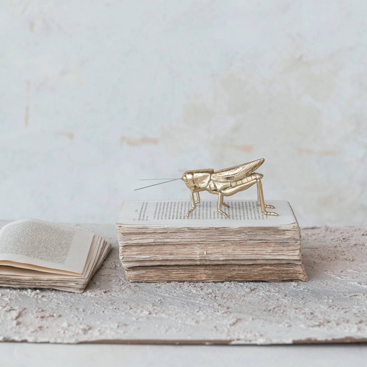 Gold Finish Resin & Metal Grasshopper
