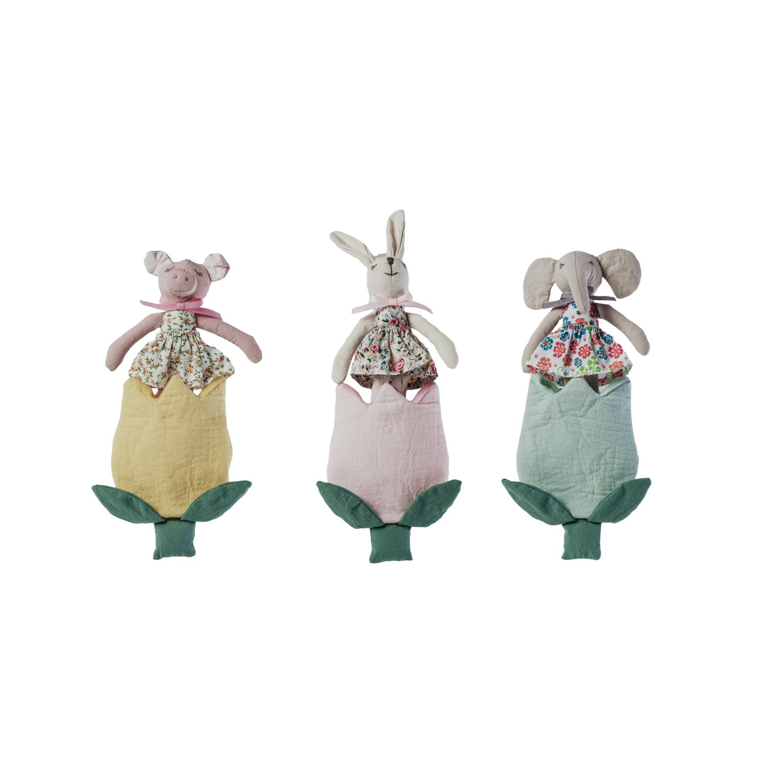 Plush Animal with Flower Shaped Pocket
