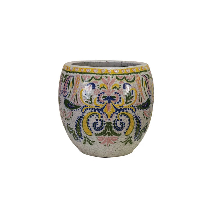 Floral Terra-cotta Planter