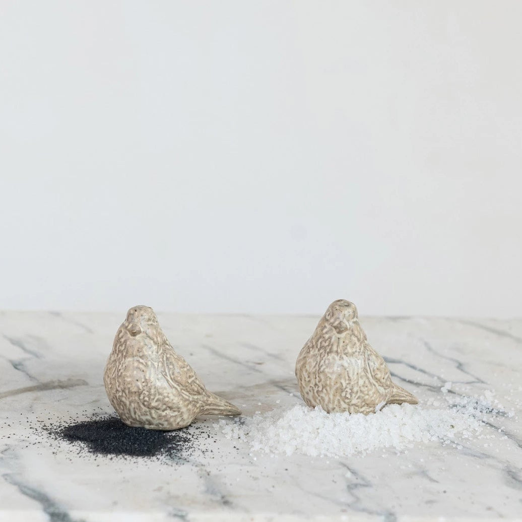 Stoneware Bird Salt & Pepper Shakers