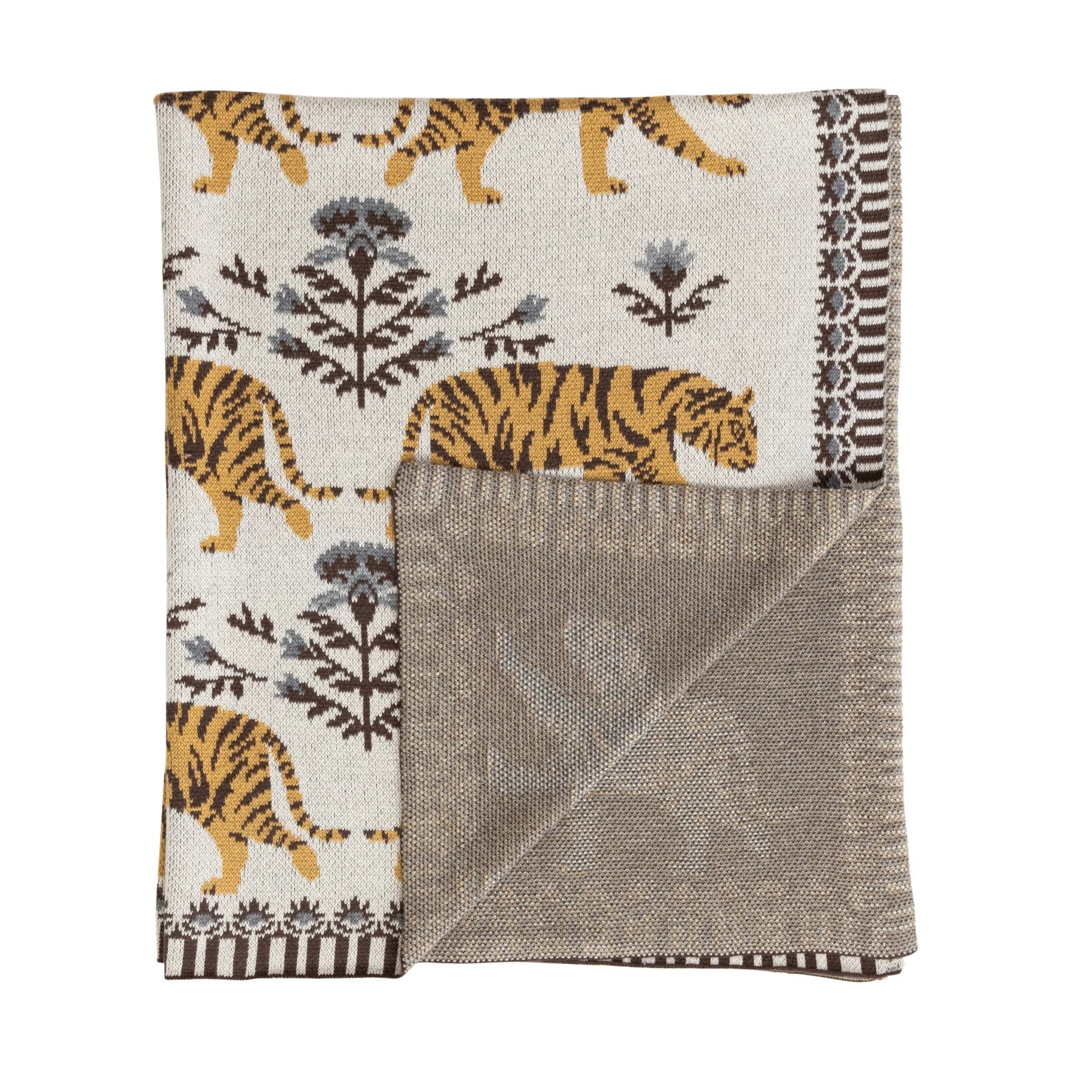 Tiger Cotton Knit Baby Blanket