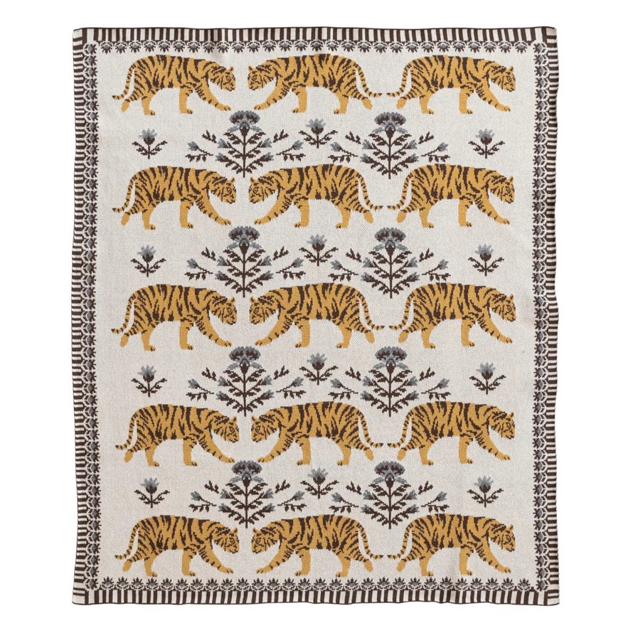 Tiger Cotton Knit Baby Blanket